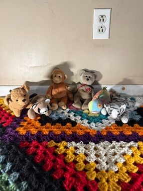 Plush Late 1990sBeanie Babies Lot of 6-Small Stuffed Animals